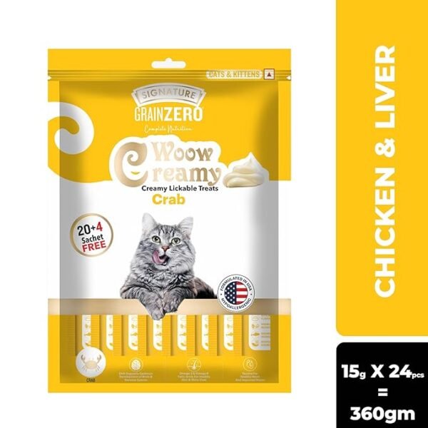 Signature Grain Zero Woow Creamy Cat Treats – Crab - Image 3