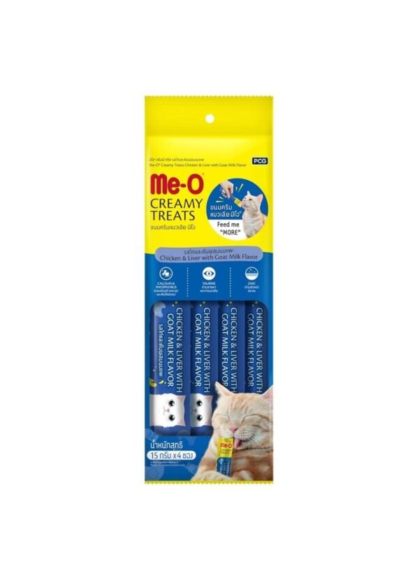 Me-O Creamy Treats Chicken and Liver With Goat Milk Flavour 60g