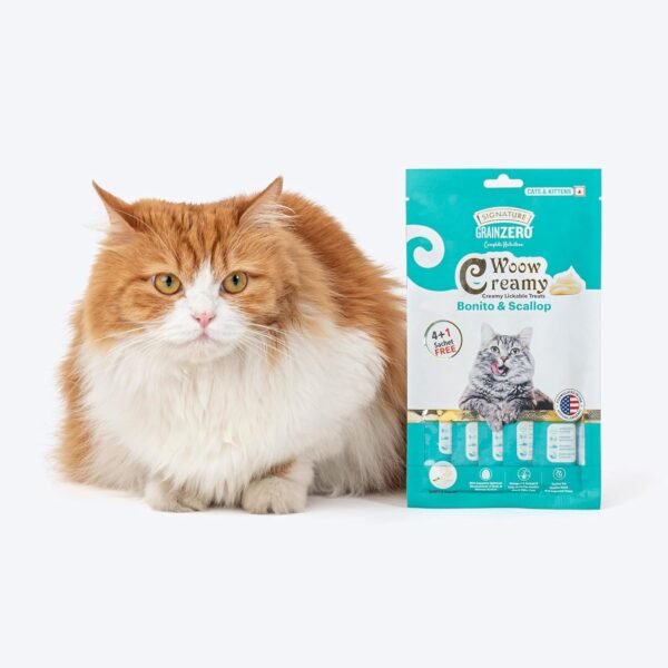 Signature Grain Zero Woow Creamy Cat Treats – Bonito & Scallop - Image 2