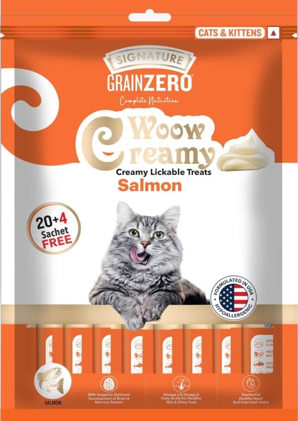 Signature Grain Zero Woow Creamy Cat Treats – Salmon 75g