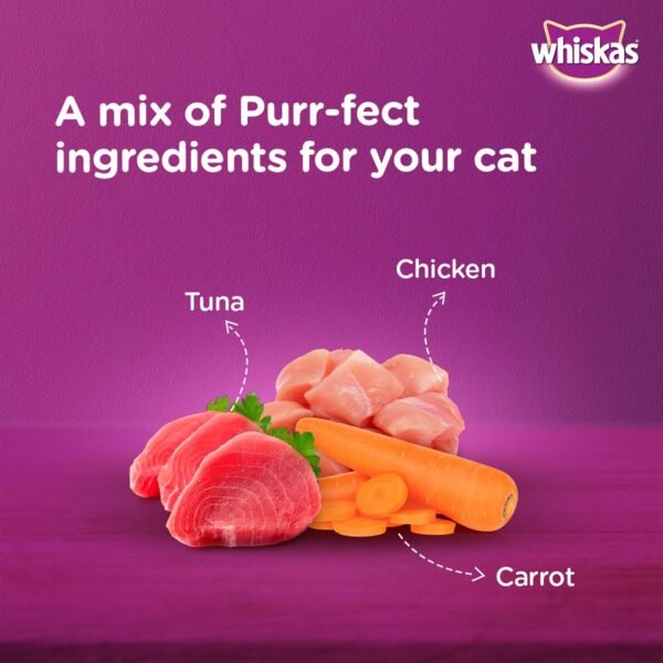 Whiskas Tasty Mix Adult Chicken with Tuna and Carrot in Gravy 70g - Image 3