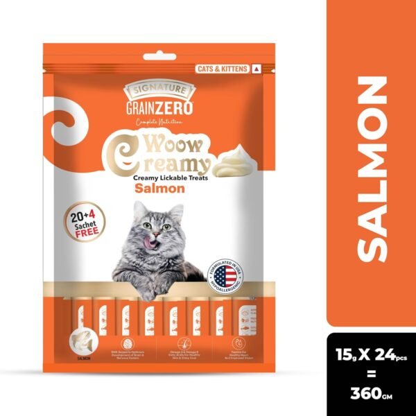 Signature Grain Zero Woow Creamy Cat Treats – Salmon 75g - Image 2