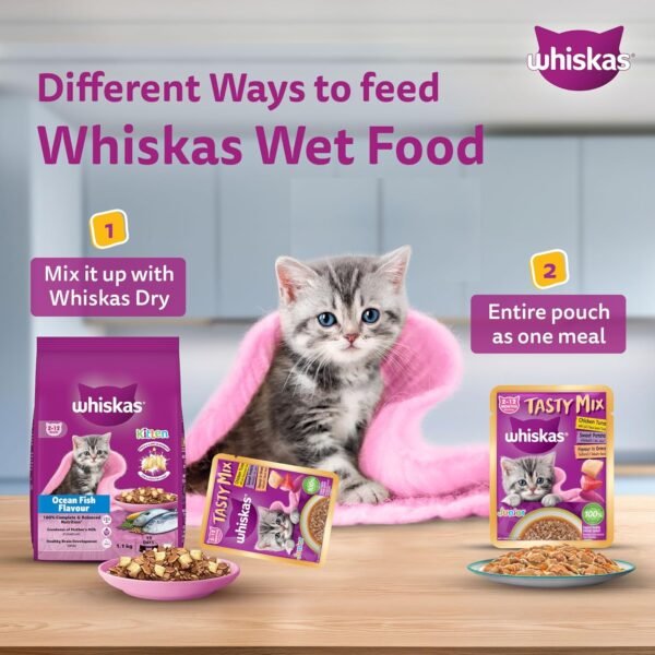 Whiskas Tasty Mix Junior Chicken, Tuna with Sweet Potato in Gravy - Image 8