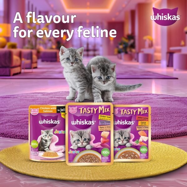 Whiskas Tasty Mix Junior Chicken, Tuna with Sweet Potato in Gravy - Image 10